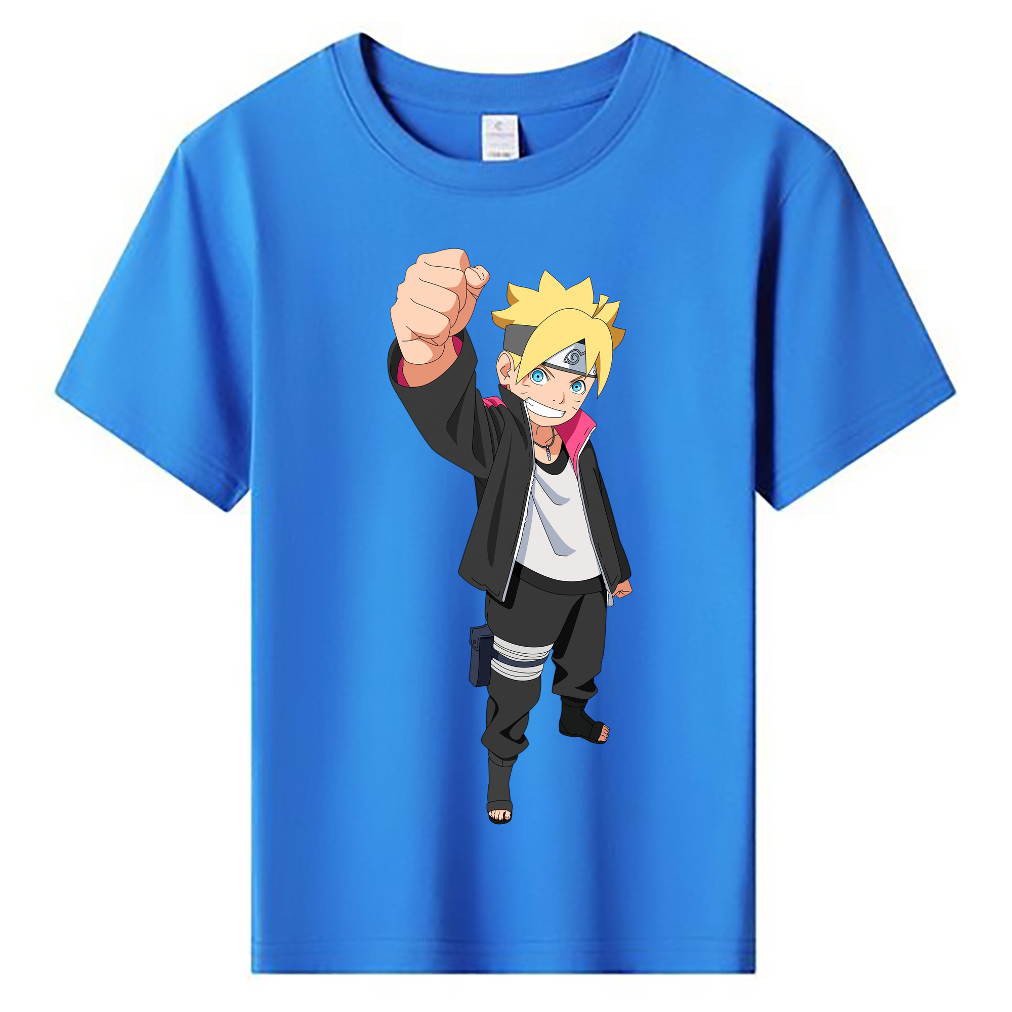 （画像用） NARUTO -ナルト- うずまき ボルト Uzumaki Boruto 綿100％キッズTシャツ（フロントプリント）